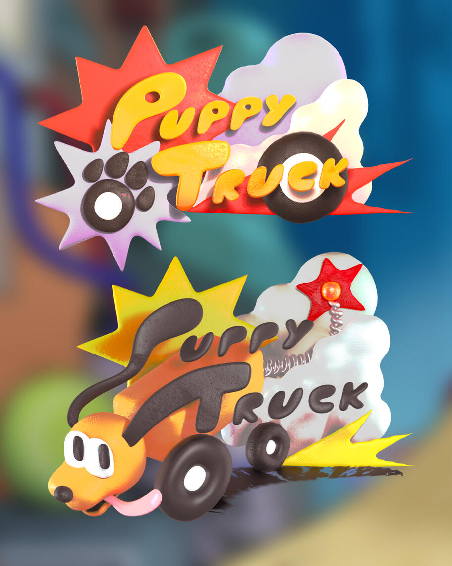 Puppy Truck Logo and Character Art
